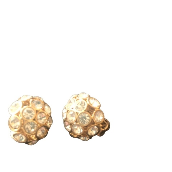 Vintage 4 Pair Clip On Earrings/Screw On Faux Pearl CZ Rhinestone Summer Fashion - Picture 5 of 9